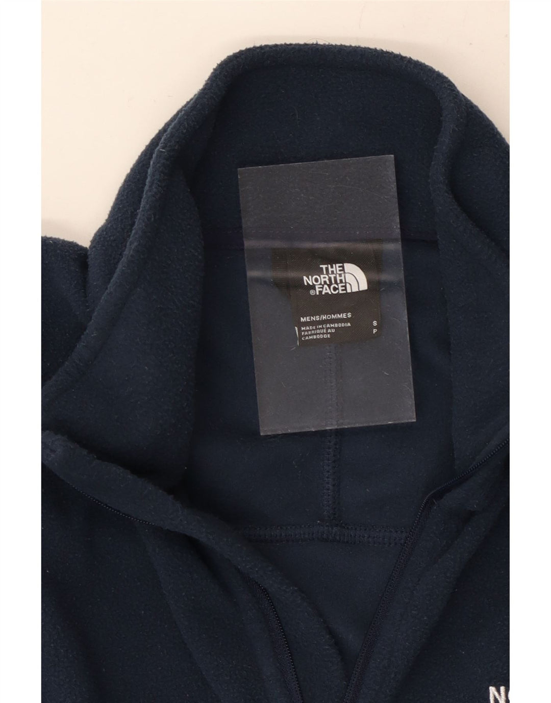 THE NORTH FACE Mens Zip Neck Fleece Jumper Small Navy Blue Polyester
