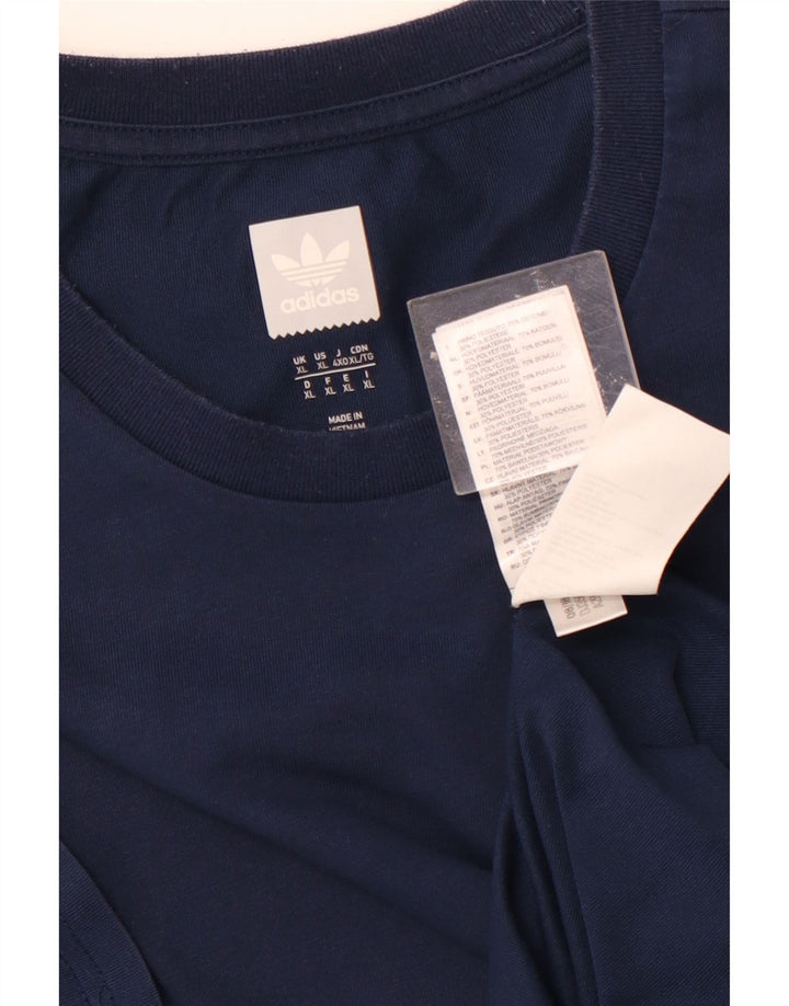 ADIDAS Mens Climalite T-Shirt Top XL Navy Blue Cotton