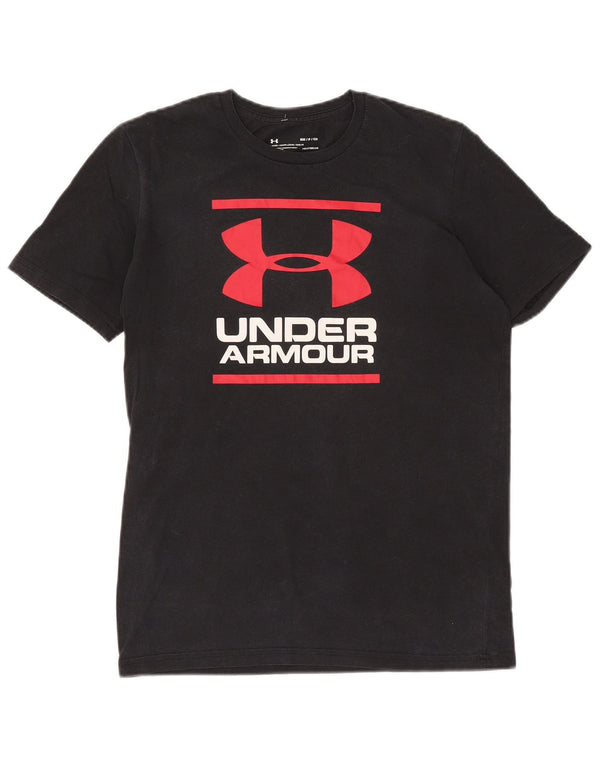 Under Armour Mens Heat Gear Graphic T-Shirt Top Small Black Cotton