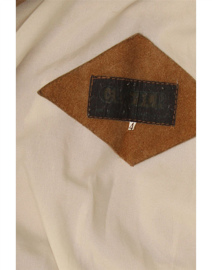 Vintage Womens Crop Suede Jacket UK 20 2XL Brown Western