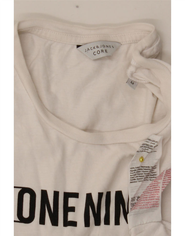 Jack & Jones Mens Graphic T-Shirt Top Medium White Cotton