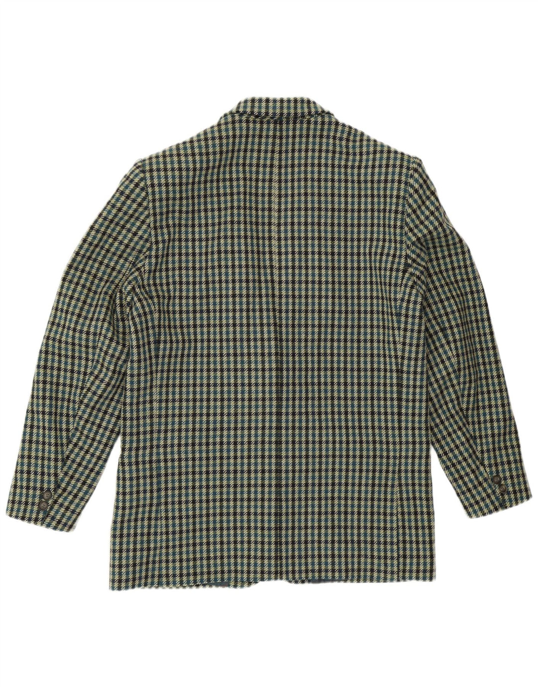 MONTEZEMOLO Mens 2 Button Blazer Jacket UK 40 Large Green Check Wool