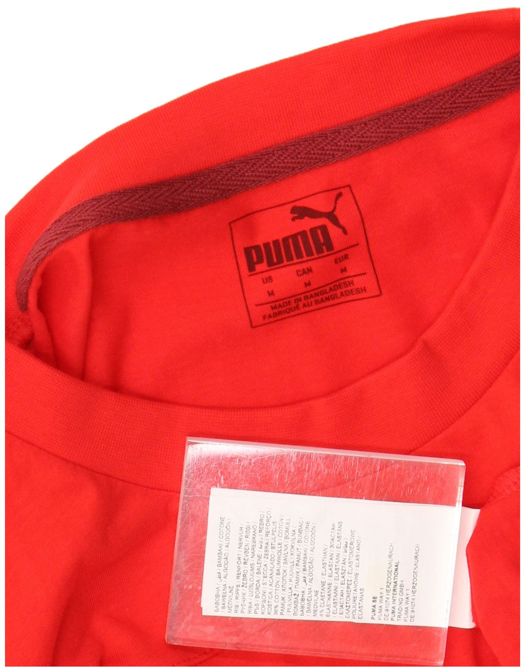 PUMA Mens Graphic T-Shirt Top Medium Red Cotton