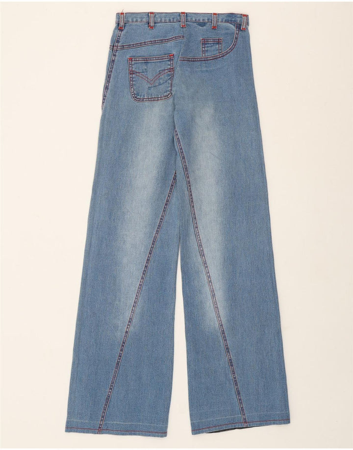 VINTAGE Womens Wide Leg Jeans W26 L33 Blue