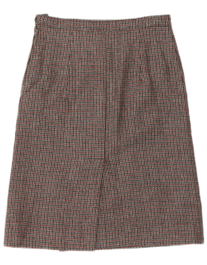 Vintage Womens A-Line Skirt W30 Medium Grey Houndstooth