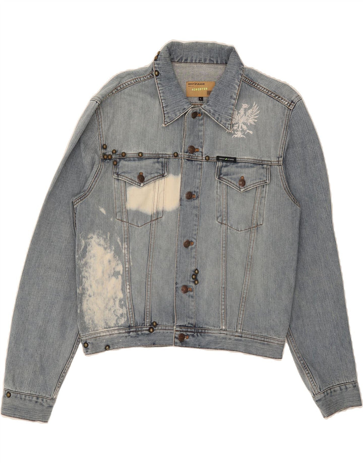 DKNY Womens Denim Jacket UK 16 Large Blue Cotton Vintage Dkny and Second-Hand Dkny from Messina Hembry 