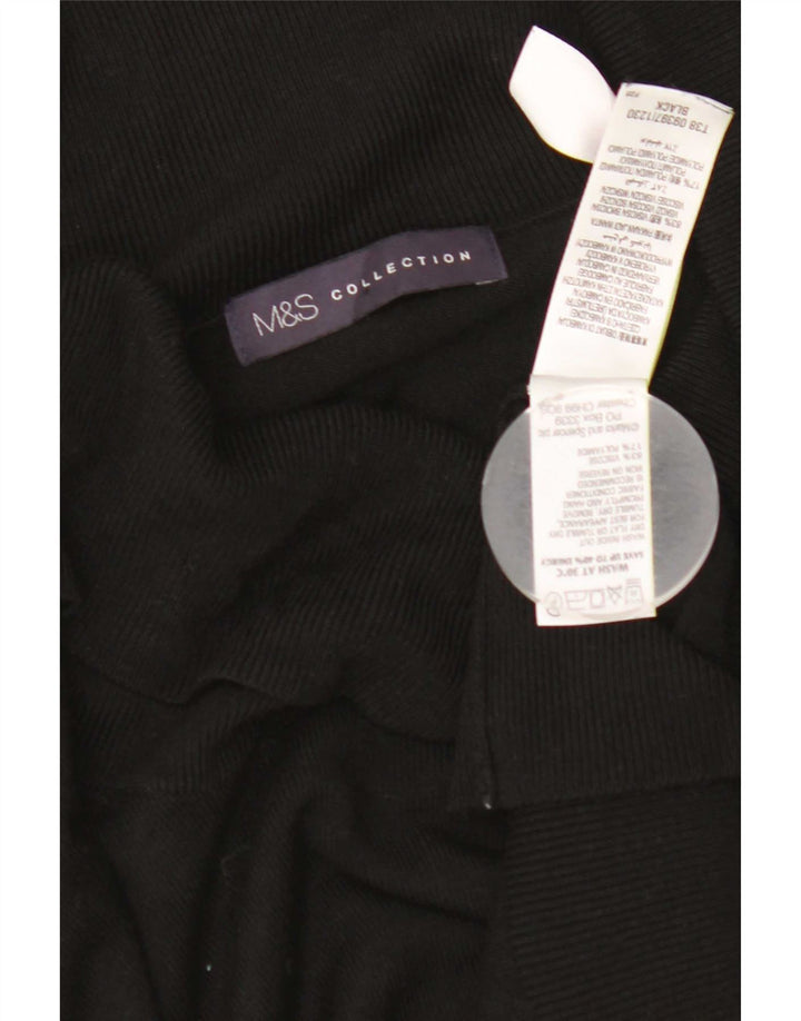 Marks & Spencer Womens Roll Neck Jumper Sweater UK 12 Medium Black Viscose