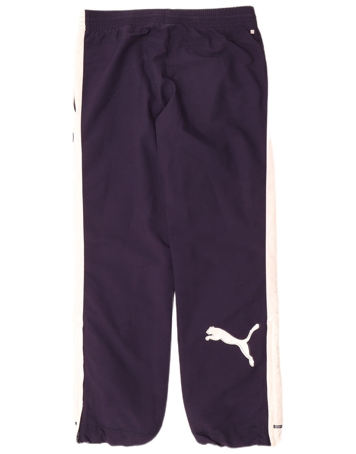Puma Mens Tracksuit Trousers Joggers Medium Navy Blue Colourblock Sports