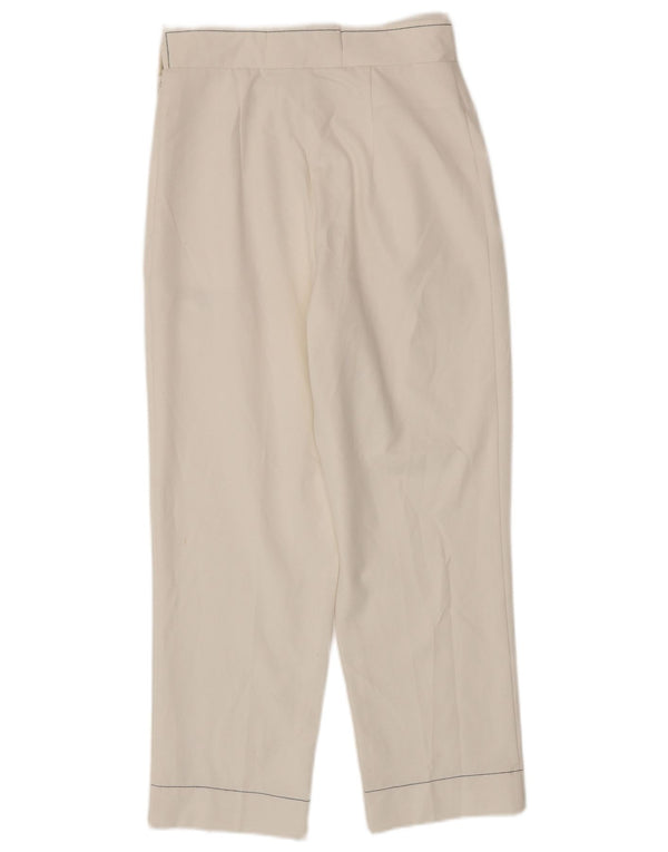 Topshop Womens Slim Cropped Trousers UK 8 Small W28 L25 White Polyester