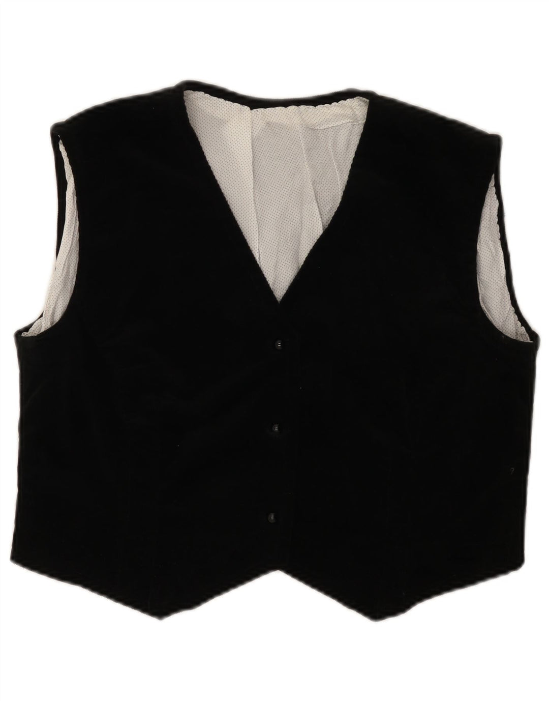 VINTAGE Womens Waistcoat UK 10 Small Black