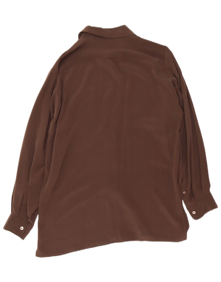 Max Mara Womens Weekend Shirt UK 16 Large Brown Silk