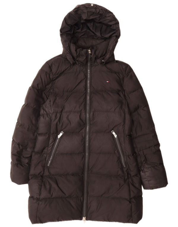 Tommy Hilfiger Womens Hooded Padded Coat UK 18 XL Black Polyester