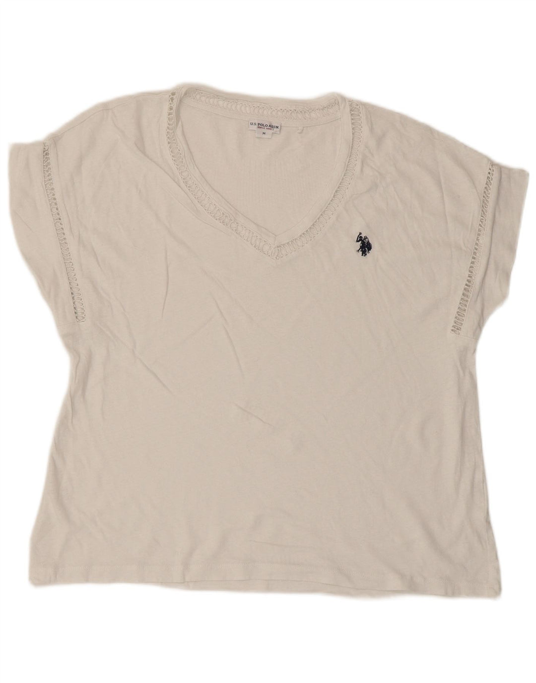 U.S. Polo Assn. Womens T-Shirt Top UK 14 Medium White