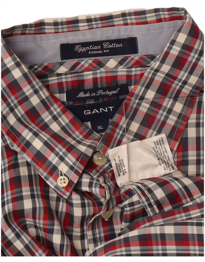 GANT Mens Casual Fit Shirt XL Red Check Cotton