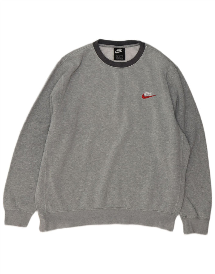 NIKE Mens Sweatshirt Jumper Large Grey Cotton