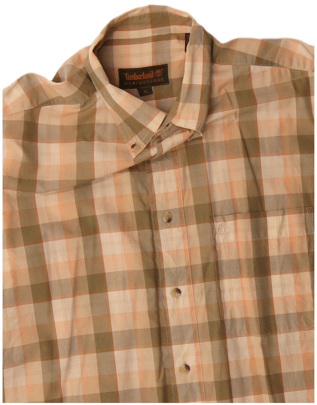 TIMBERLAND Mens Shirt Medium Khaki Check Cotton