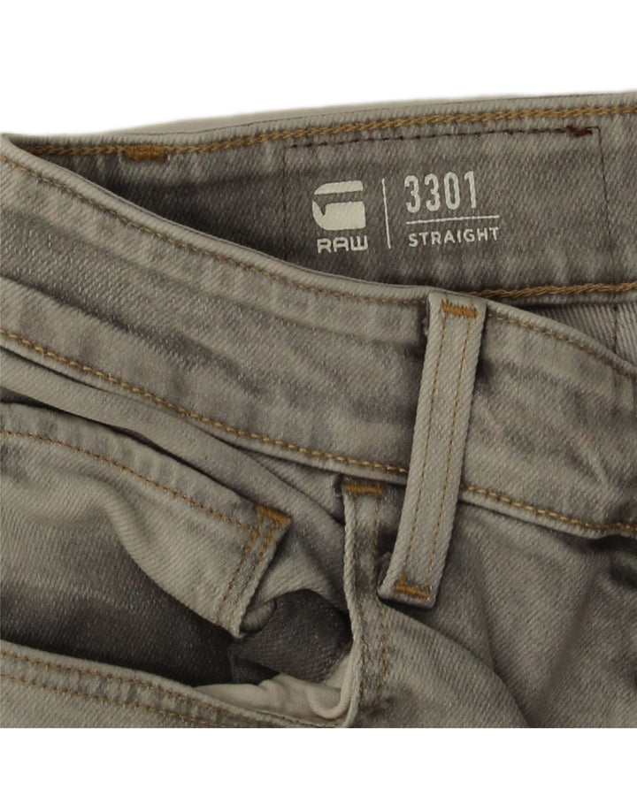 G-Star Mens 3301 Denim Shorts W32 Medium Grey