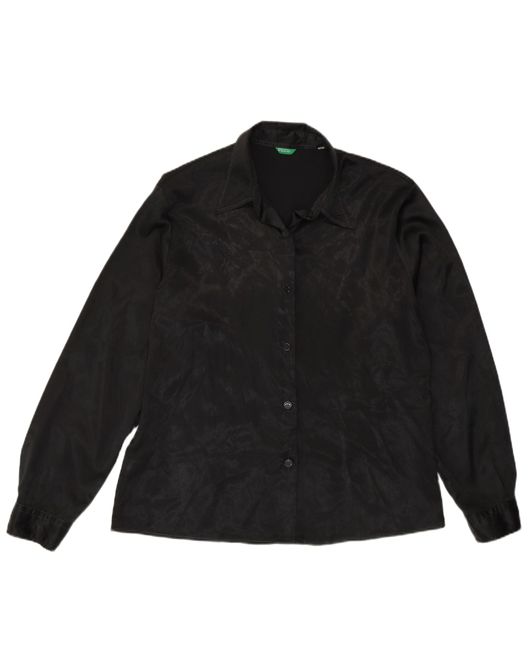 Benetton Womens Shirt IT 48 XL Black Animal Print Polyester