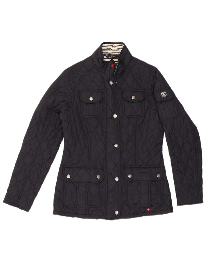 BARBOUR Womens Quilted Jacket UK 10 Small  Navy Blue Polyamide