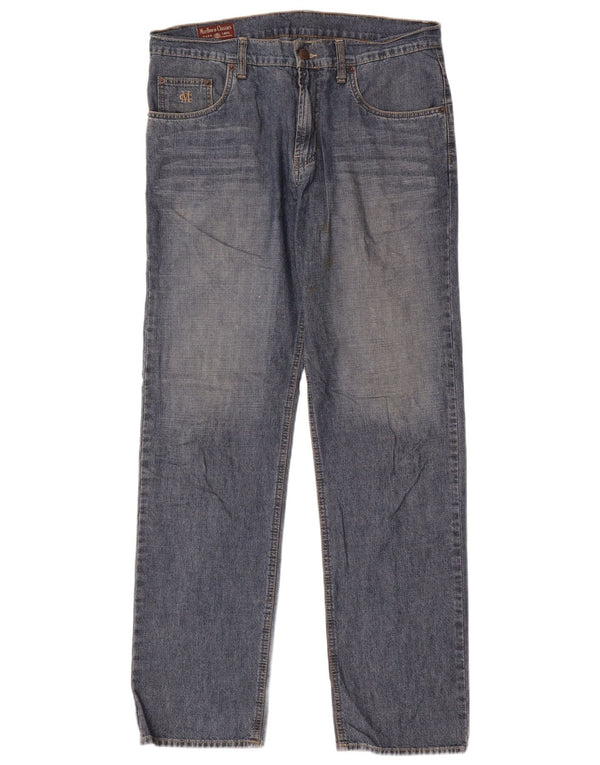 Marlboro Classics Mens Straight Jeans W33 L32 Blue Cotton