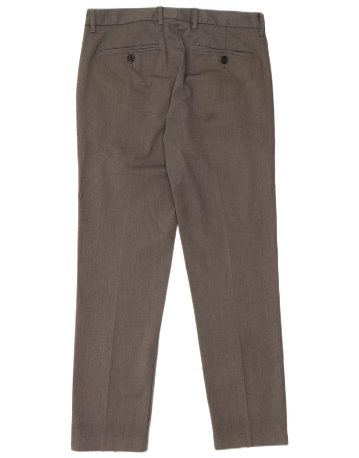 BONOBOS Mens Slim Casual Trousers W31 L30 Grey Cotton