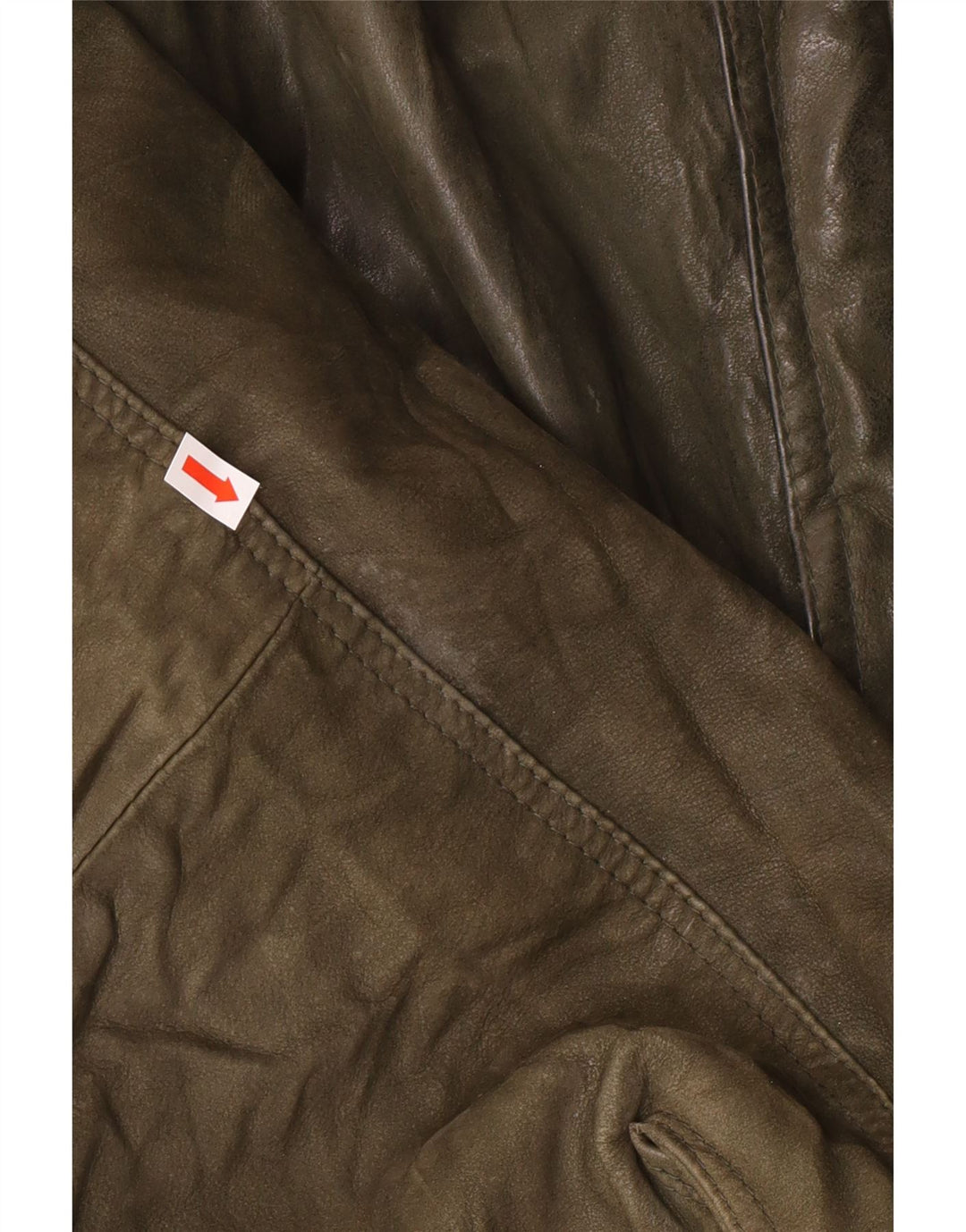 Vintage Mens Leather Jacket IT 52 XL Khaki Leather