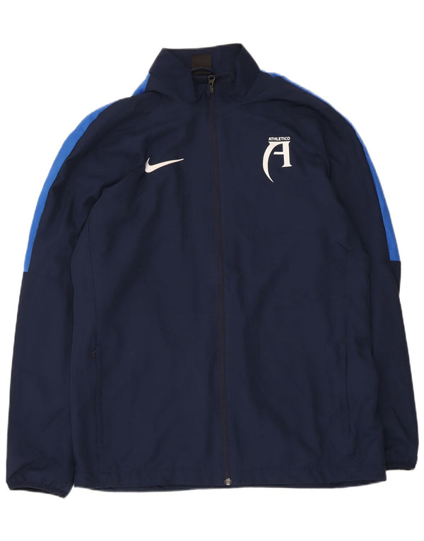 Nike Mens Dri Fit Graphic Tracksuit Top Jacket Large Navy Blue Colourblock