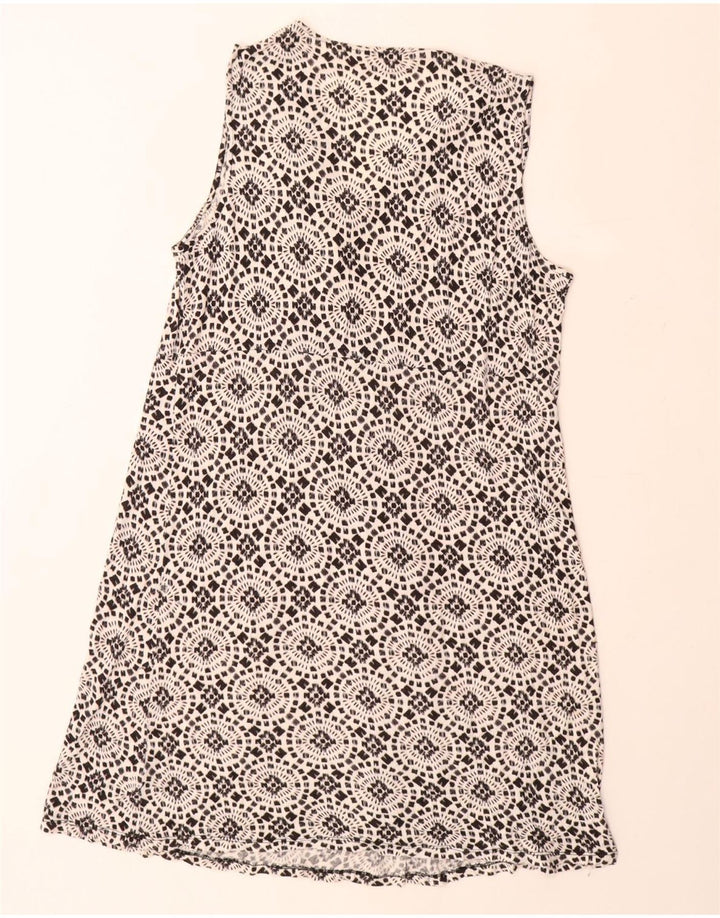 MICHAEL KORS Womens Sleeveless A-Line Dress UK 18 XL Black Floral Rayon