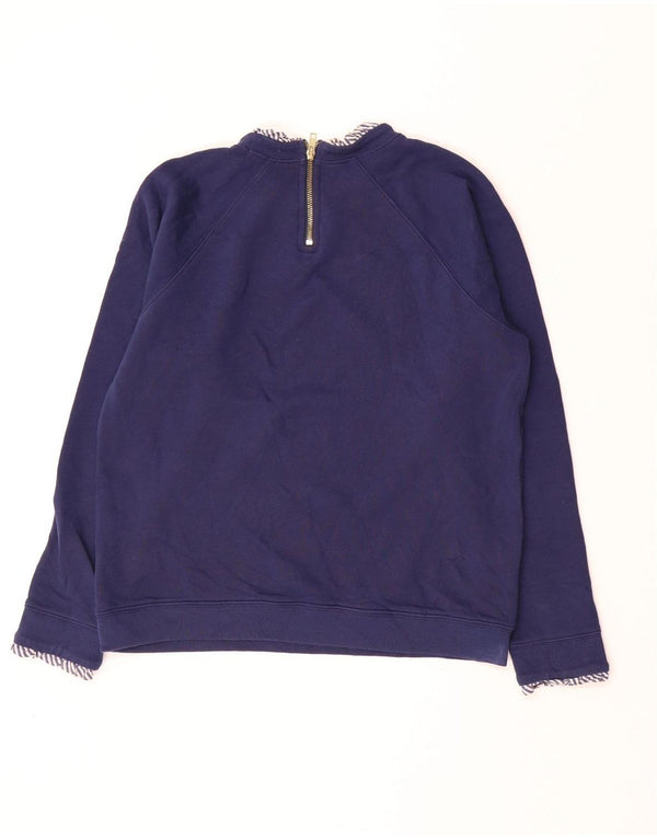 J. CREW Womens Sweatshirt Jumper UK 14 Medium Navy Blue Cotton