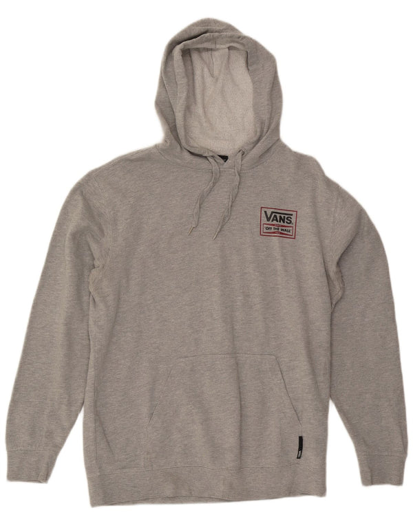 VANS Mens Graphic Hoodie Jumper Medium Grey Cotton