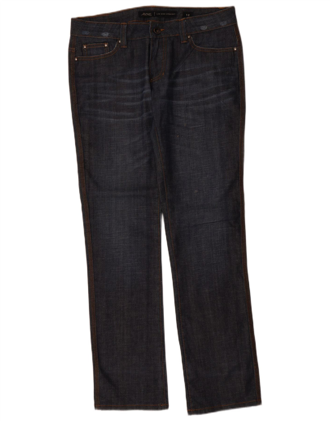 LEE Womens Riders Low Waist Straight Jeans US 12 Large W34 L33 Navy Blue