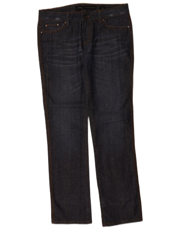 LEE Womens Riders Low Waist Straight Jeans US 12 Large W34 L33 Navy Blue