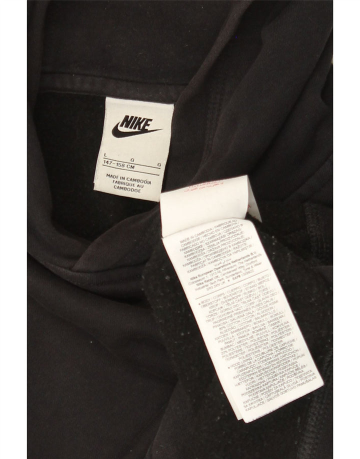 NIKE Boys Hoodie Jumper 12-13 Years Large Black Cotton