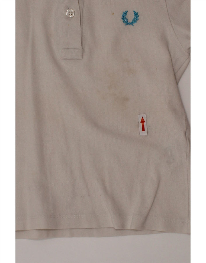 Fred Perry Boys Polo Shirt 3-4 Years Off White Cotton