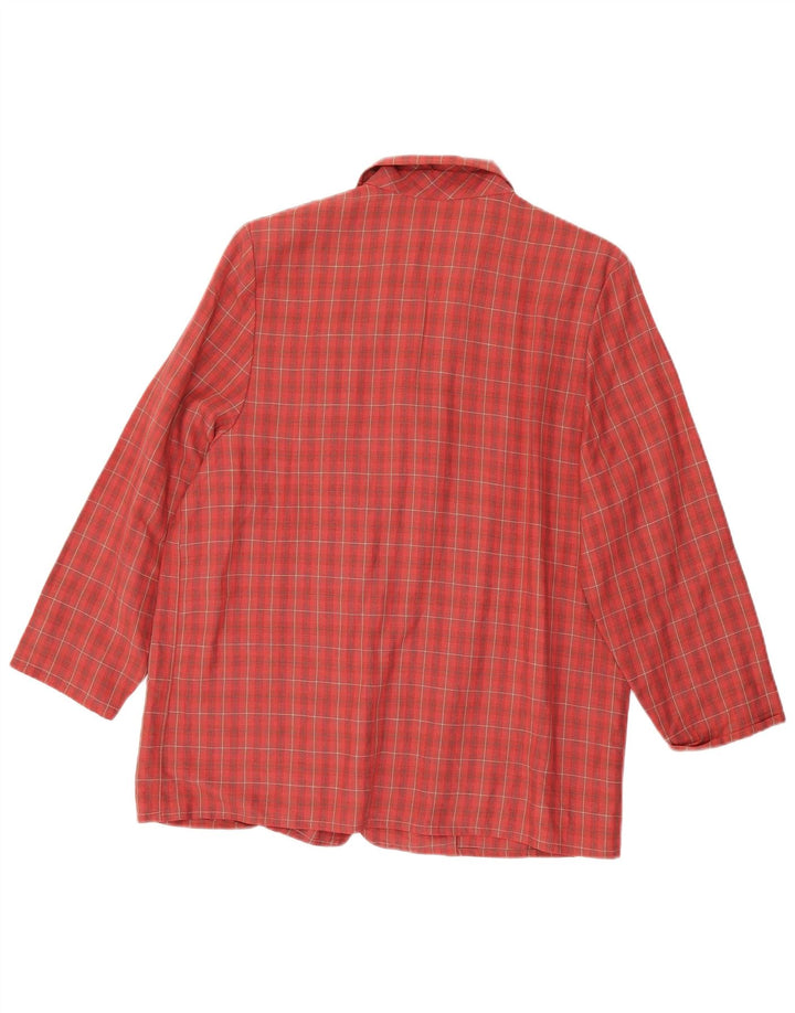 MARKS & SPENCER Womens 3/4 Sleeve Blazer Jacket UK 18 XL Red Check
