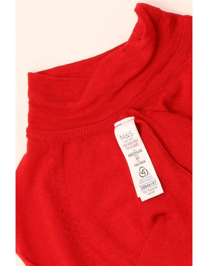 MARKS & SPENCER Womens Turtle Neck Jumper Sweater UK 12 Medium Red