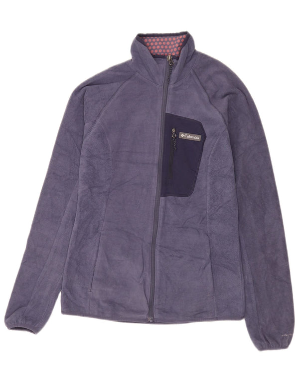 Columbia Womens Omni-Heat Fleece Jacket UK 10 Small Navy Blue Polyester