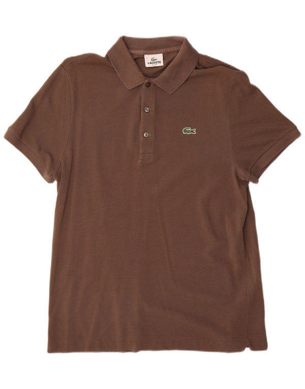 Lacoste Mens Slim Fit Polo Shirt Size 5 Large Brown Cotton
