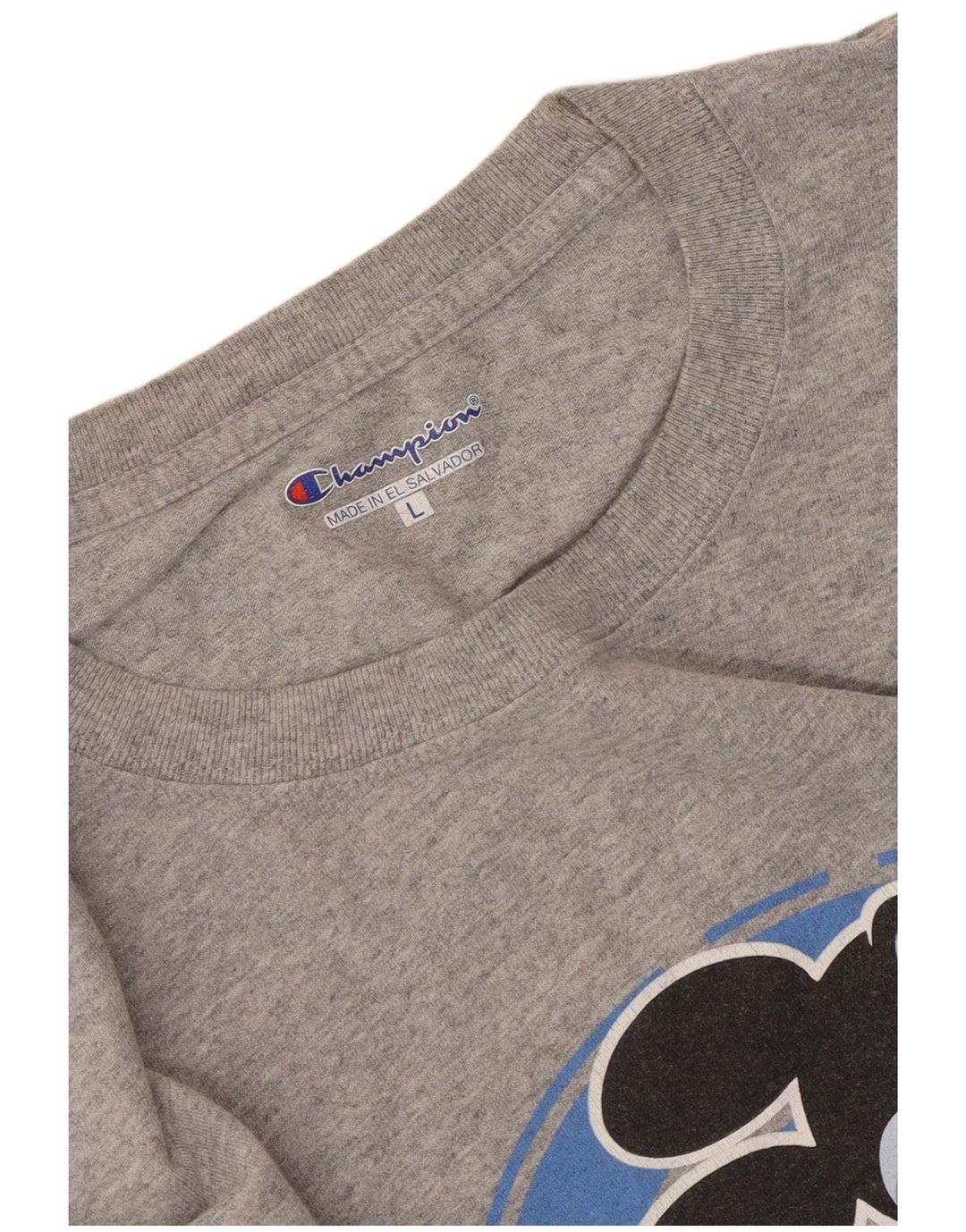 Champion Mens Mickey Mouse Graphic Top Long Sleeve Large Grey