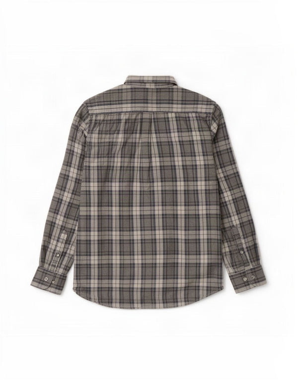 Dack's Mens Regular Fit Flannel Shirt XL Grey Check Cotton