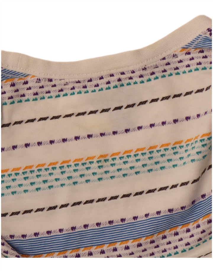 Patagonia Mens T-Shirt Top Medium Off White Striped Cotton