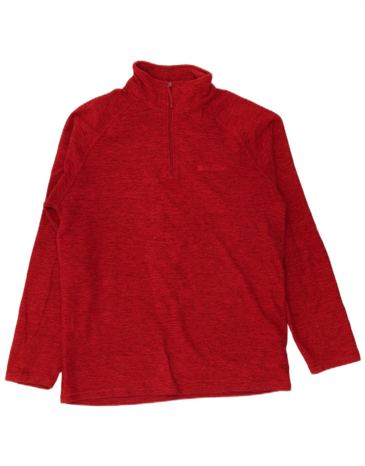 Mountain Warehouse Mens Zip Neck Fleece Jumper Medium Red Flecked Polyester