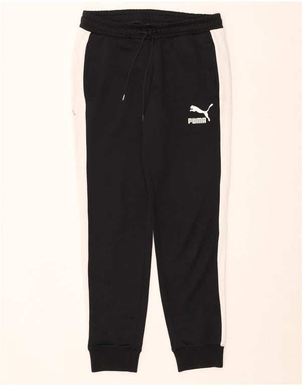 Puma Mens Tracksuit Trousers Joggers Medium Black Colourblock Polyester
