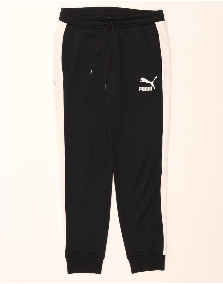 Puma Mens Tracksuit Trousers Joggers Medium Black Colourblock Polyester