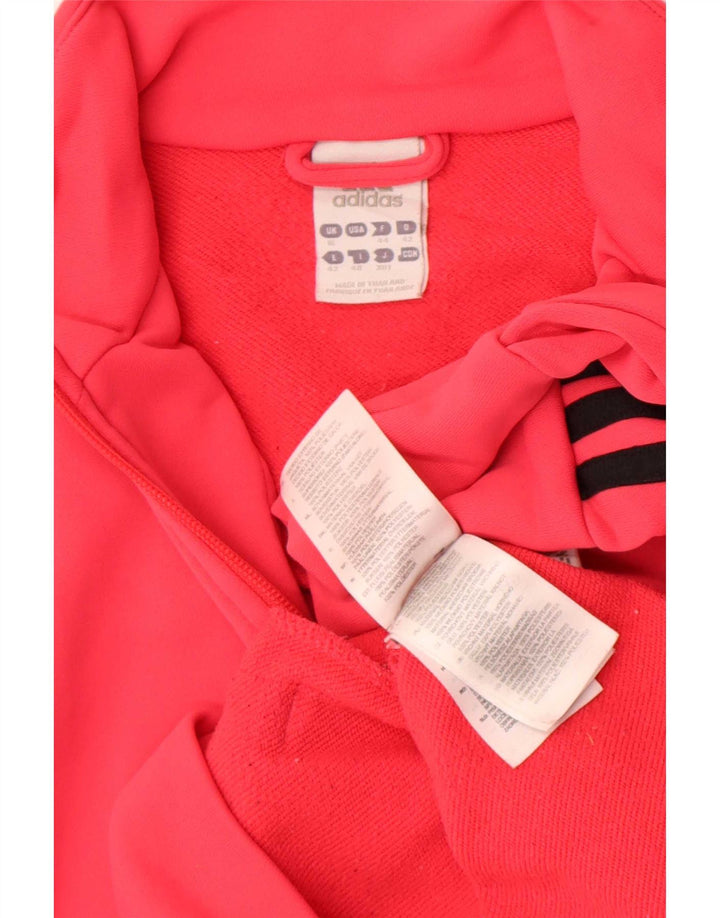 Adidas Womens Tracksuit Top Jacket UK 16 Large Pink Polyester