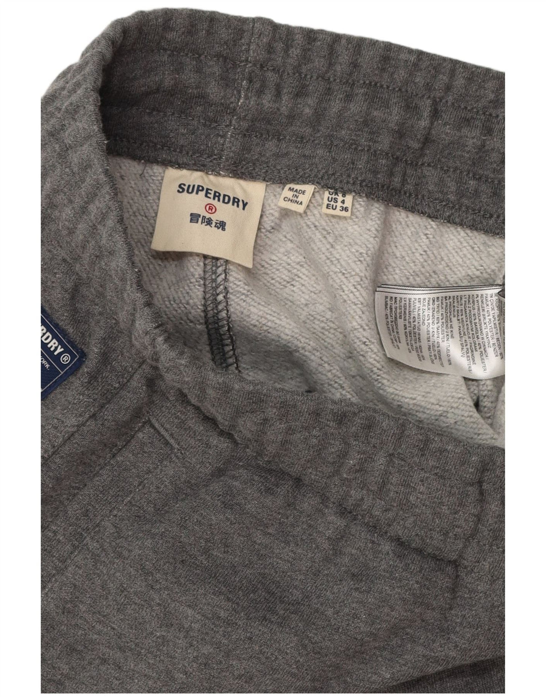 SUPERDRY Womens Tracksuit Trousers Joggers UK 8 Small Grey Cotton