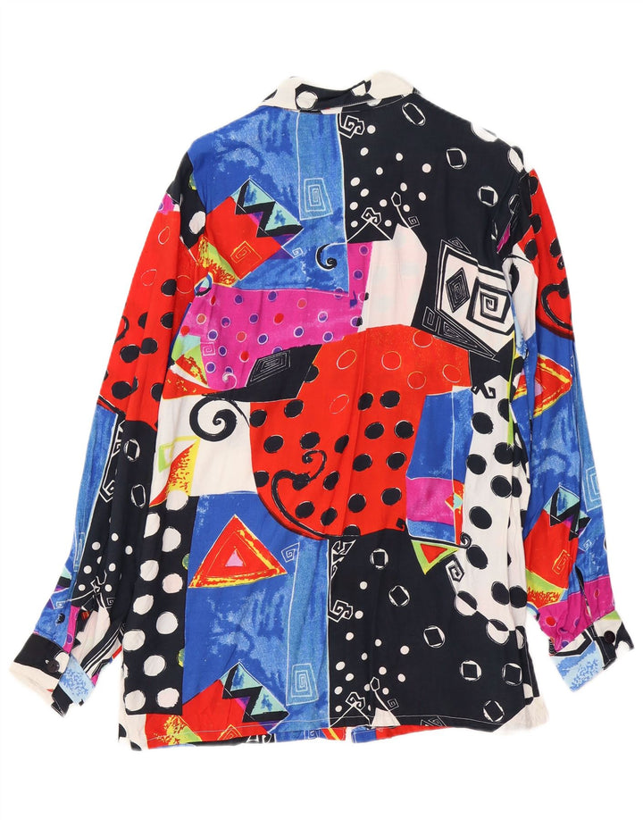 VINTAGE Womens Shirt Blouse EU 44/46 XL Multicoloured Patchwork Viscose