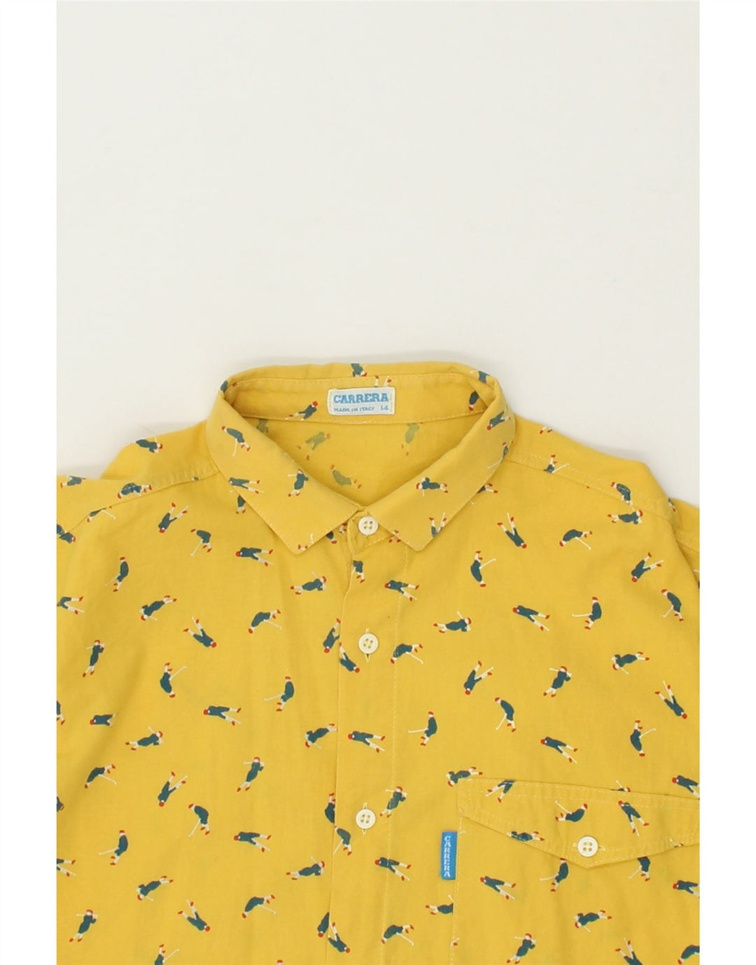 CARRERA Boys Abstract Pattern Shirt 13-14 Years Yellow Cotton Vintage Carrera and Second-Hand Carrera from Messina Hembry 
