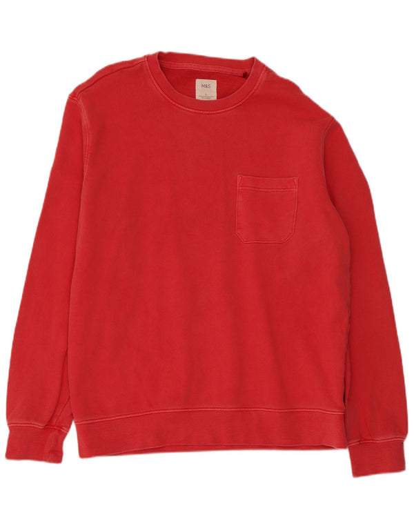 Marks & Spencer Mens Sweatshirt Jumper Large Red Cotton