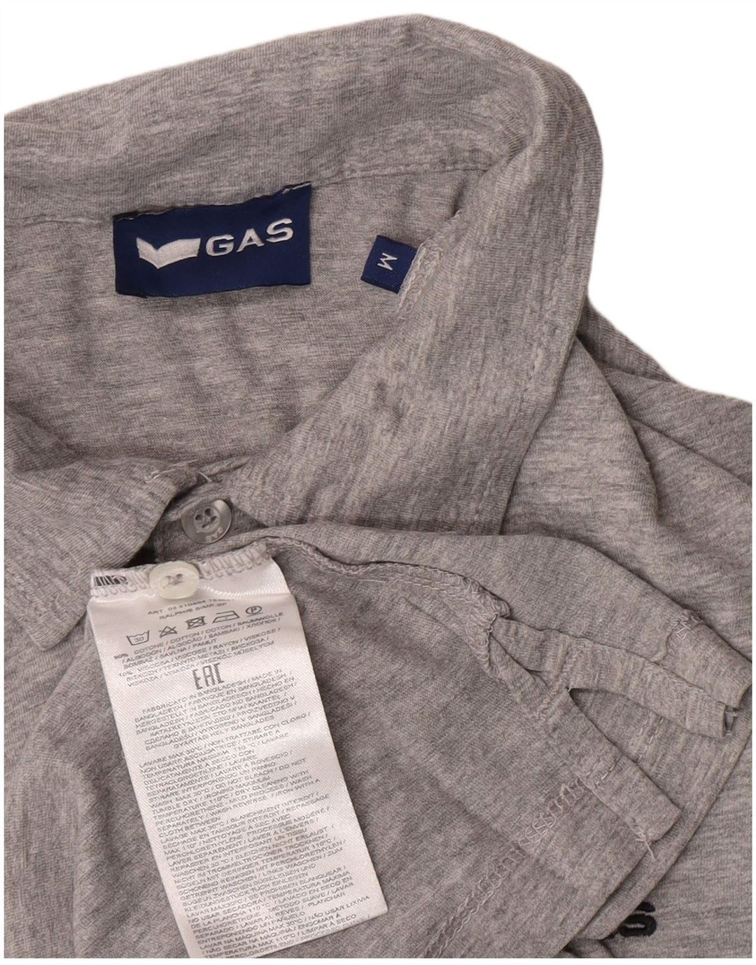 Gas Mens Polo Shirt Medium Grey Cotton